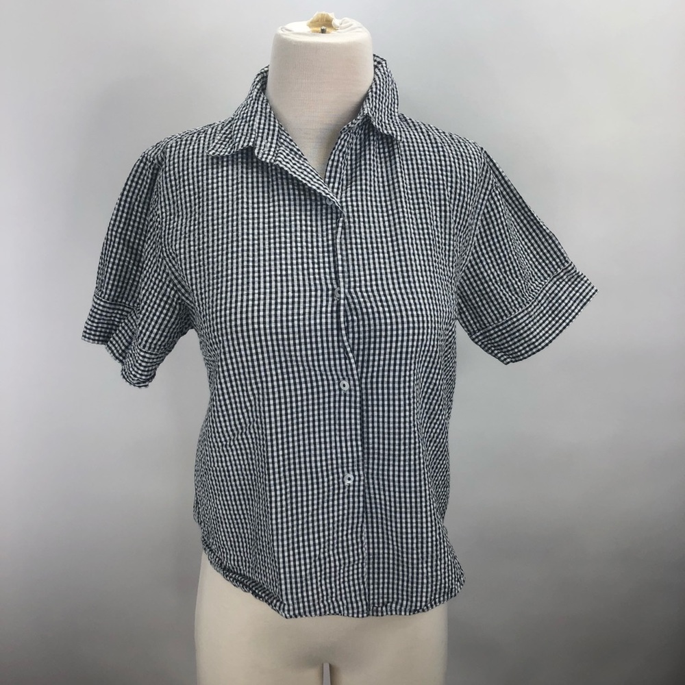 Arleen Bowman Chin Chin Black/White Checkered Top